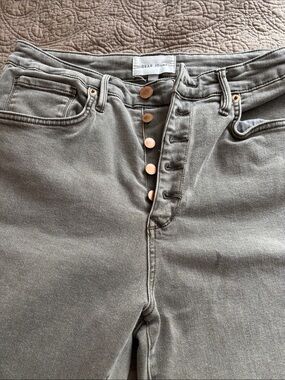 Dear John Olive-Green High-Rise Button-Fly Jeans